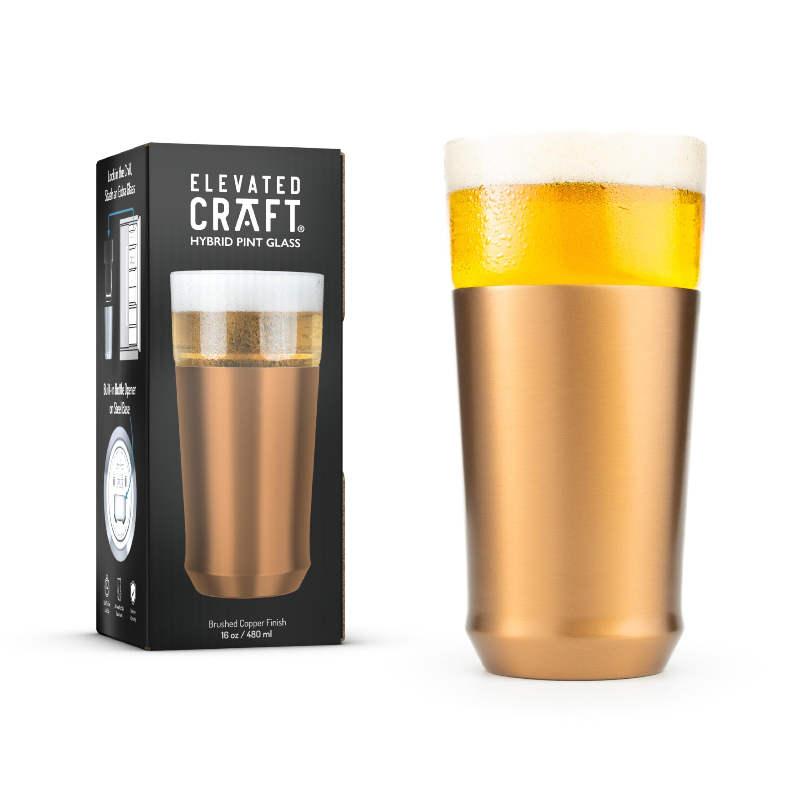Elevated Craft outdoor entertaining beer glass suits porch gatherings and barbecues.