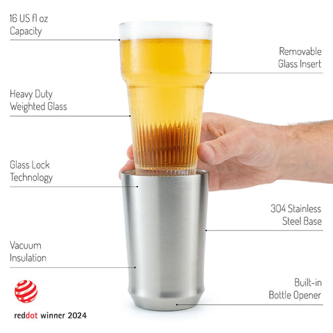 Elevated Craft removable glass insert allows easy cleaning and dishwasher safety.