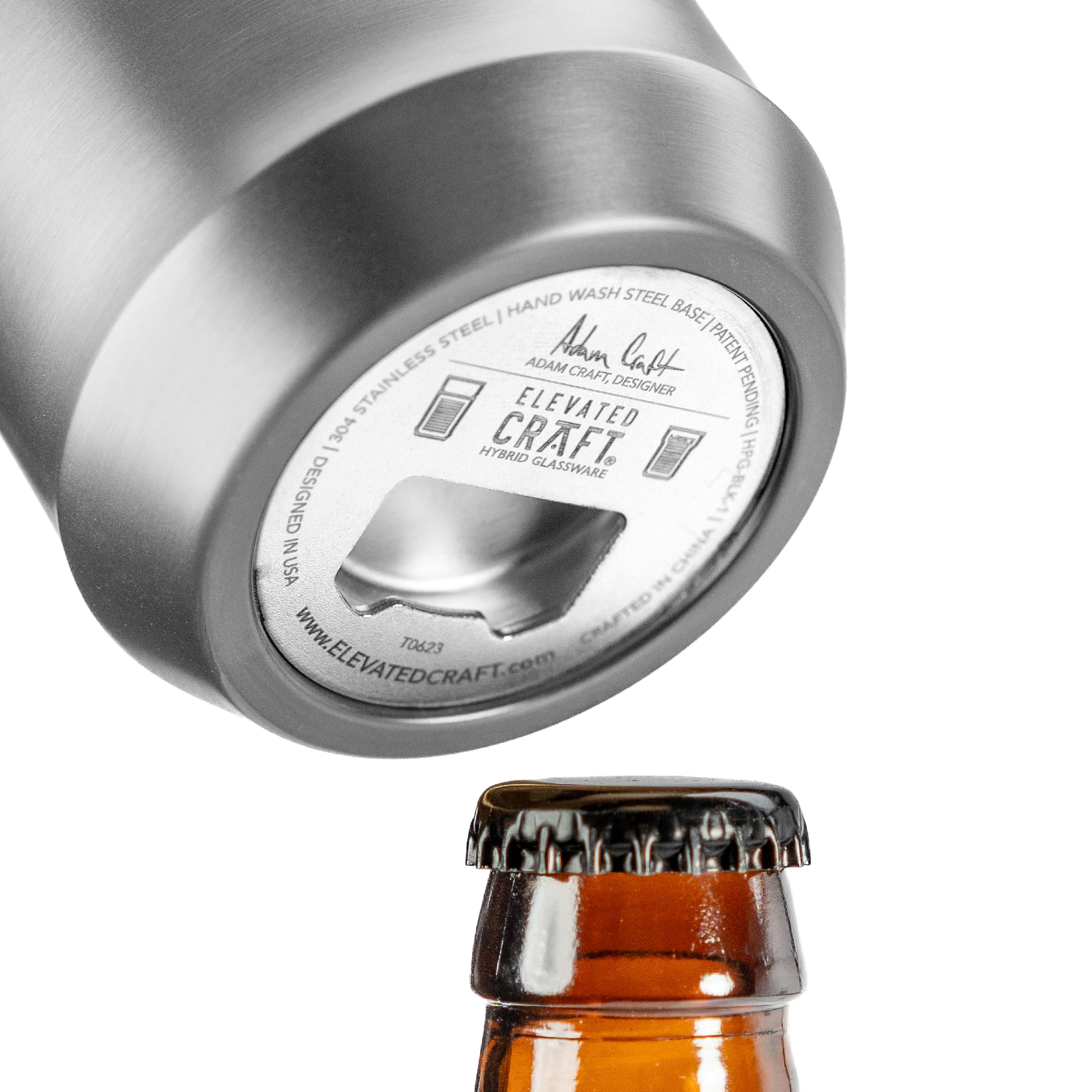 Elevated Craft stainless steel base adds durability and style.