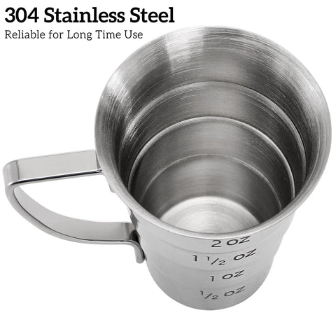 ELFULLY dishwasher-safe jiggers highlight rust-resistant construction for long-term bar use.