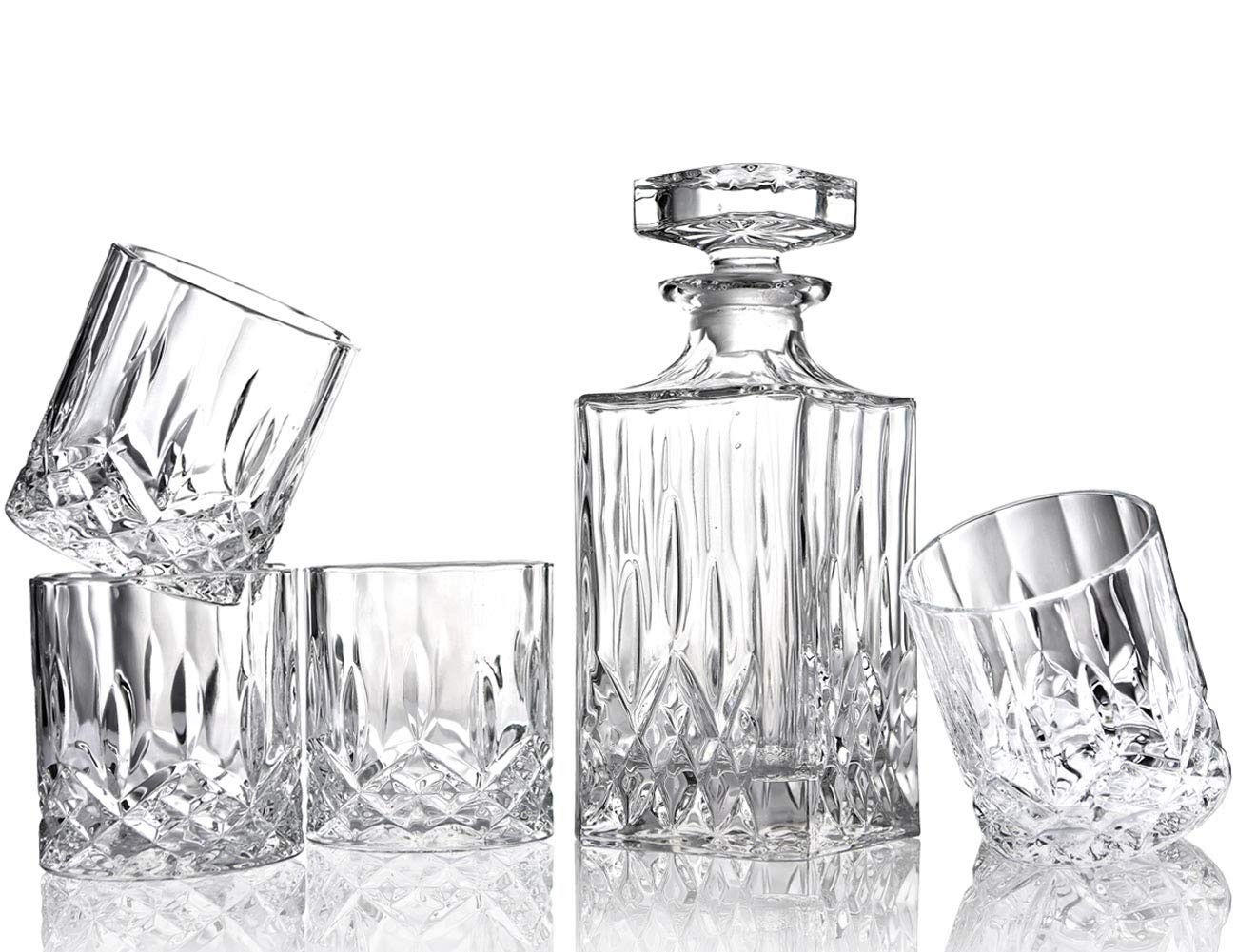 ELIDOMC diamond-cut whiskey glasses, 11 oz, ideal for refined gift-worthy moments.