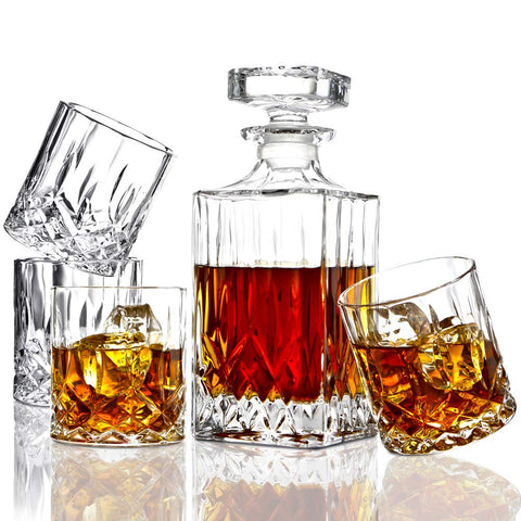 ELIDOMC crystal decanter with 35 oz capacity for elegant entertaining.
