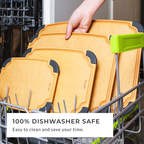 Elihome Essential 4-in-1 cutting board surface is knife-friendly to protect blades.