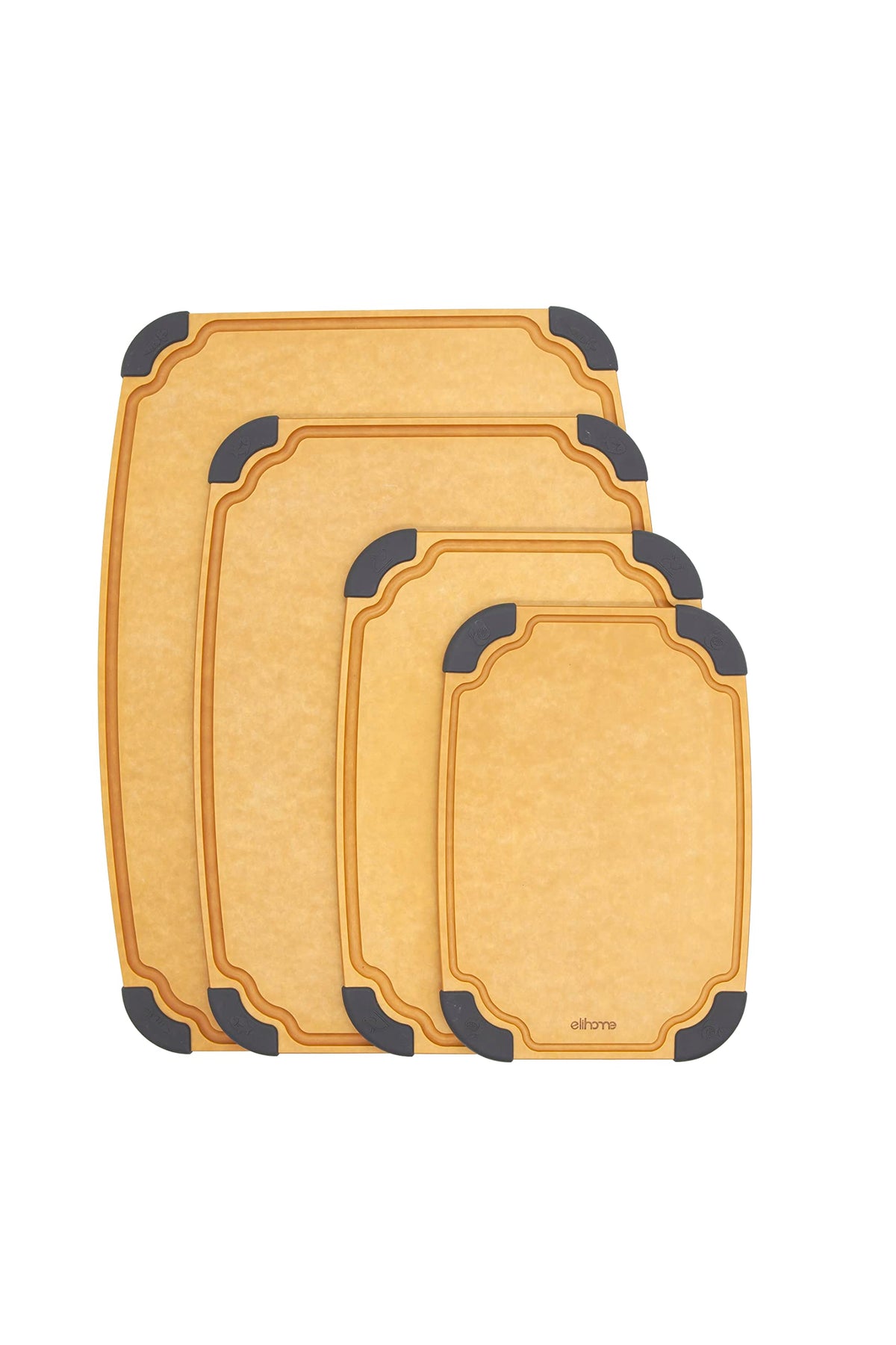 Elihome Essential 4-in-1 cutting board with non-slip feet for stable slicing on any counter.