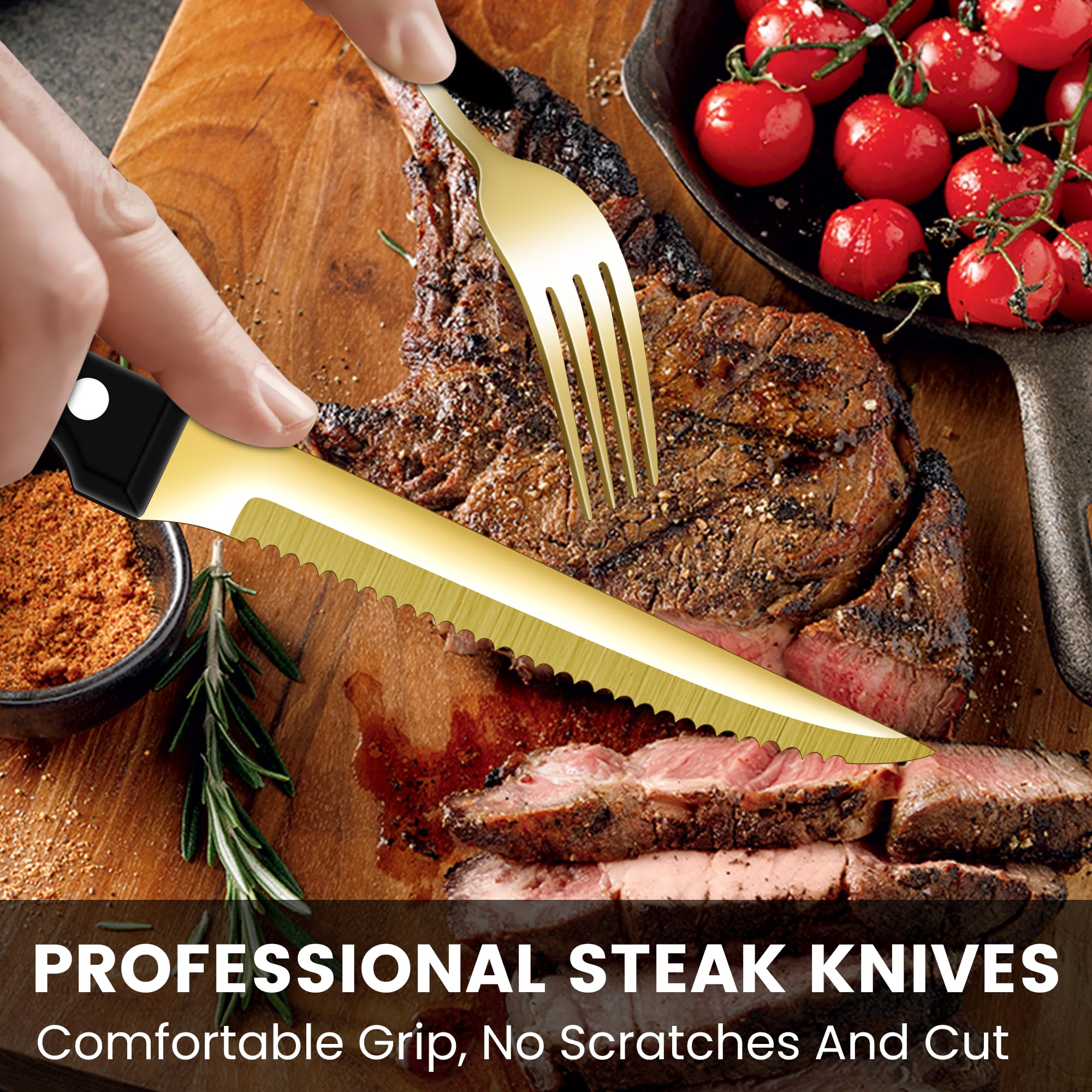 ELIMTEC gold salad forks for greens and appetizers