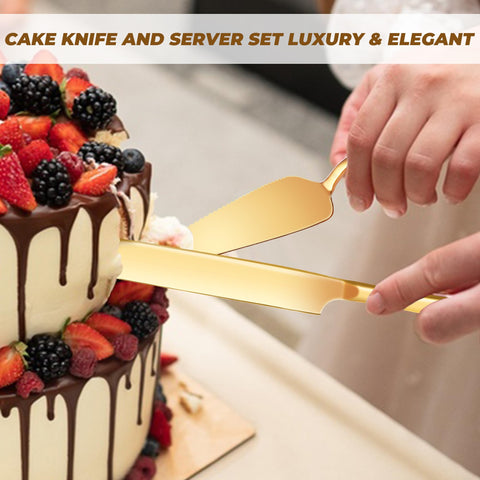 ELIMTEC cake knife and server set for clean cuts