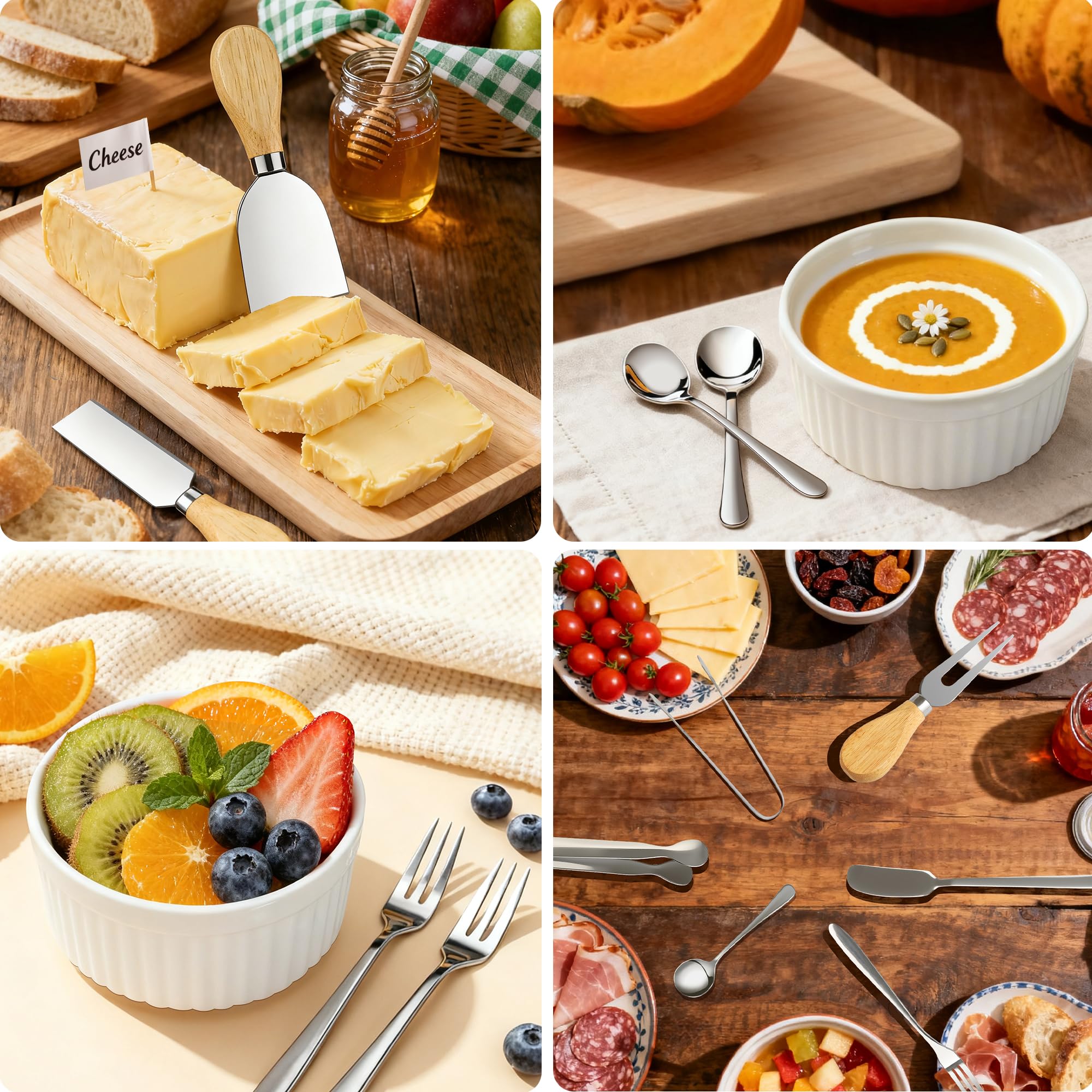 ELIMTEC spreaders and spoons ideal for creamy dips and appetizers.