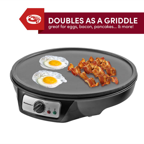Spreader in use on Elite Gourmet ECP-126 for uniform crepes.