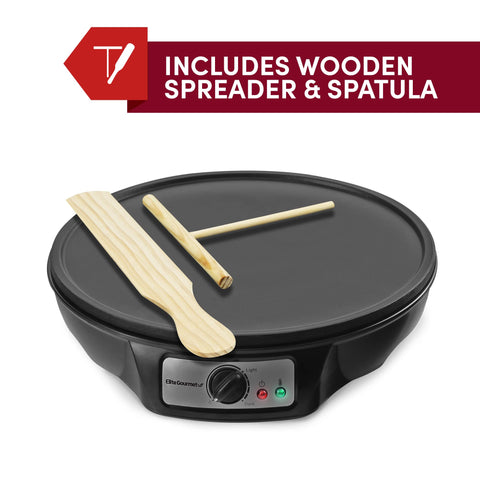 Included spatula with Elite Gourmet ECP-126 complements the setup.
