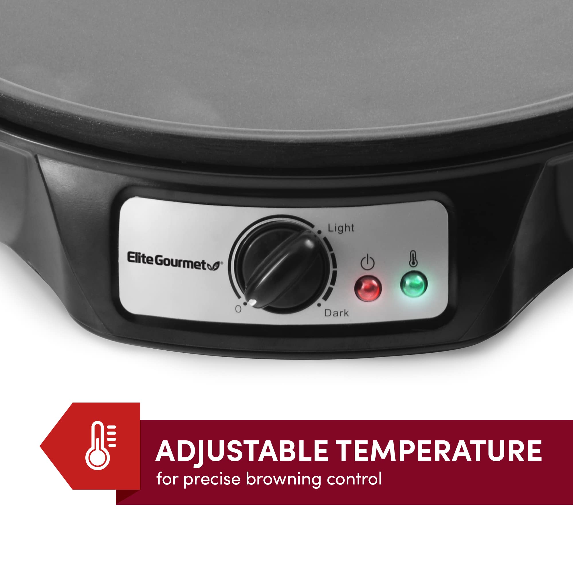 Temperature dial on Elite Gourmet ECP-126 for precise cooking control.