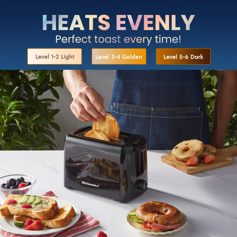 Elite Gourmet ECT1027B extra-wide slots for bagels and thick breads