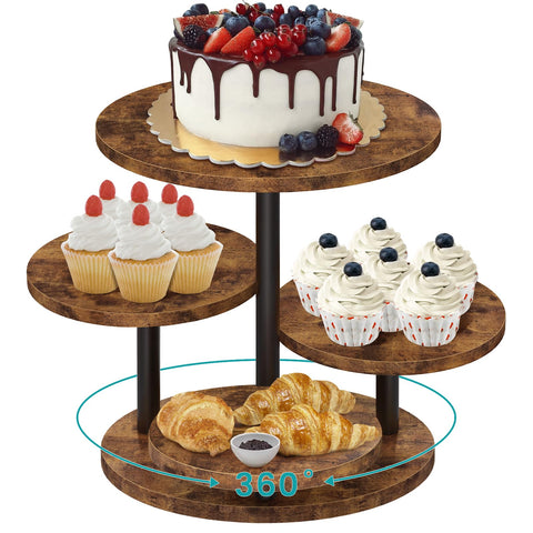 ELITEROO 4-Tier Round Cupcake Tower Assembly demonstrates sturdy frame for elegant displays.