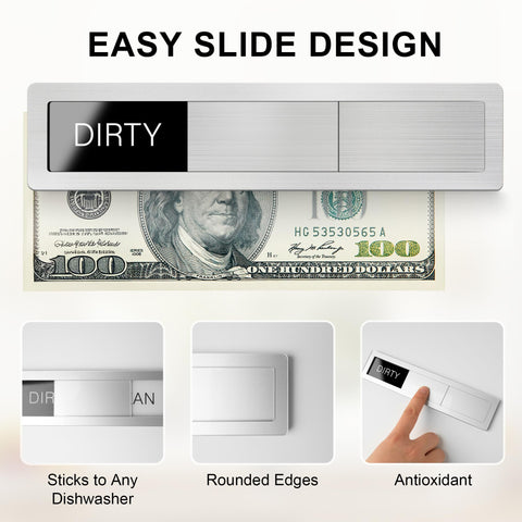EliteSign dishwasher magnet with residue-free adhesive works on non-magnetic surfaces.
