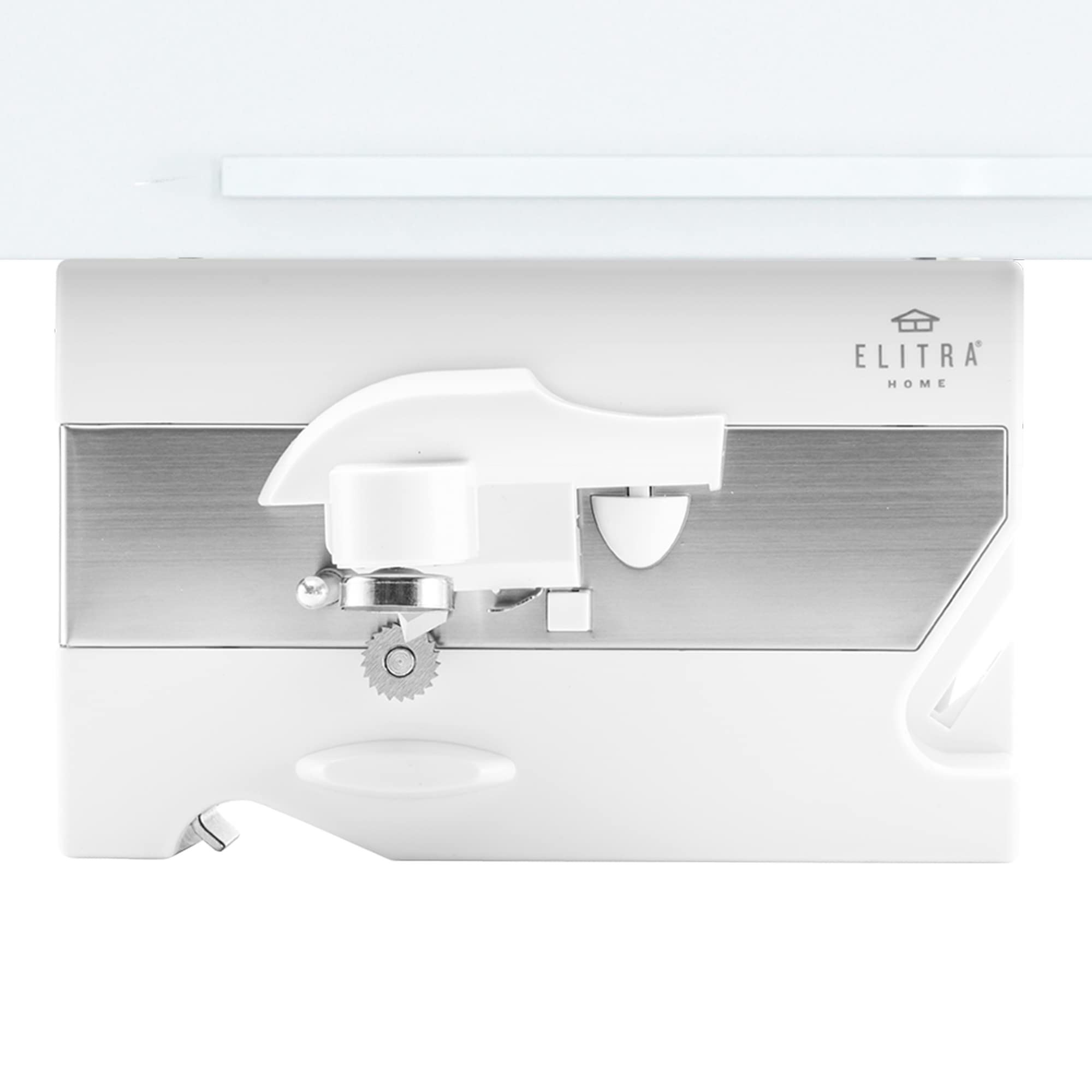 Elitra Home 3-in-1 under-cabinet opener demonstrates smooth can opening.