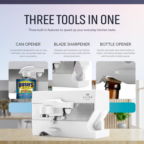 Elitra Home under-cabinet mount saves counter space and keeps tools accessible.