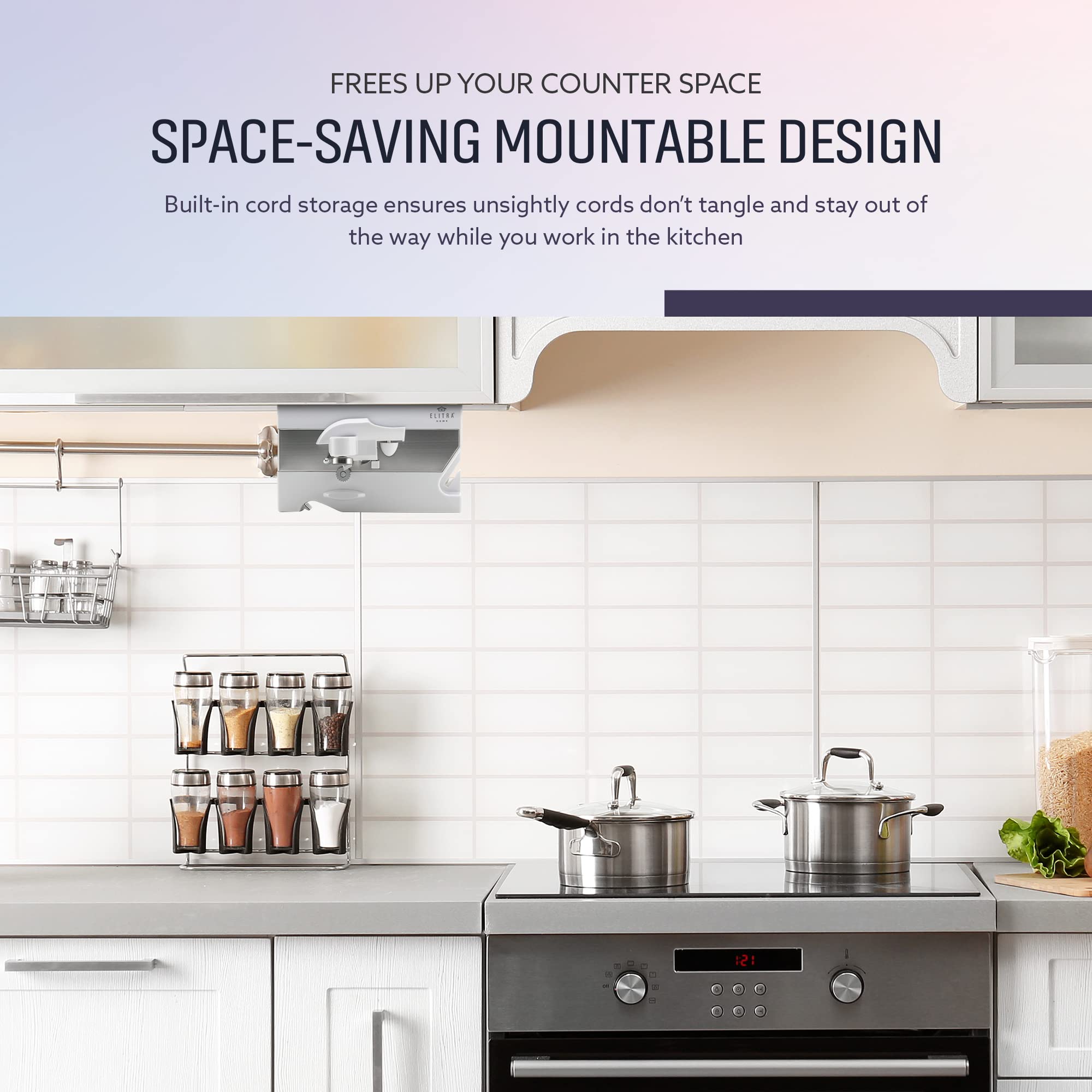 Elitra Home magnetic lid release aids safe, easy lid removal.