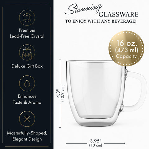 Elixir Glassware clear 16oz mug showing drink colors without condensation.