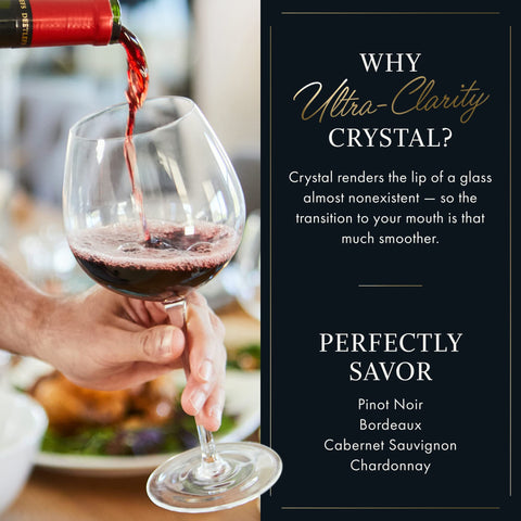 ELIXIR GLASSWARE clear crystal glass captures sparkle and color.