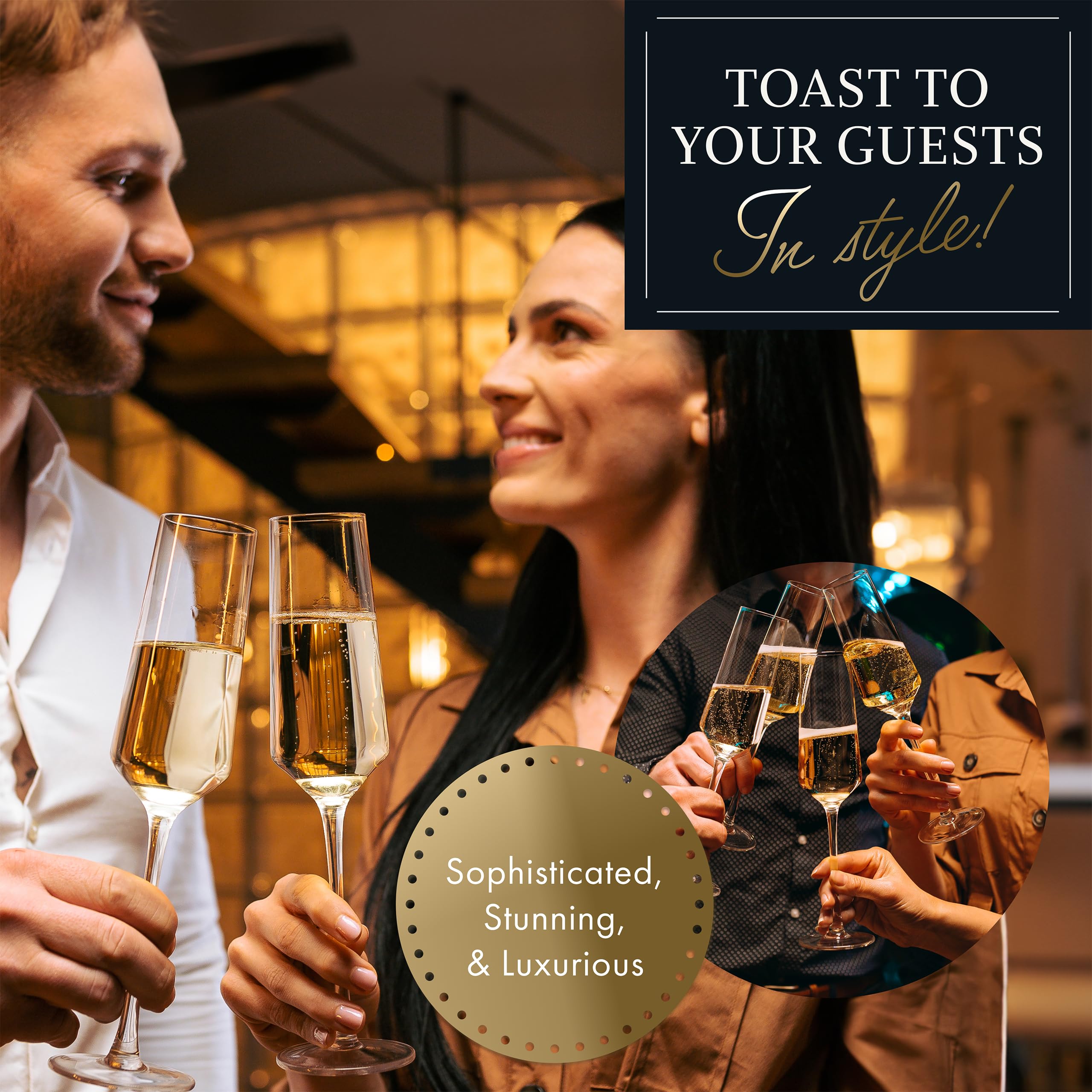 ELIXIR GLASSWARE elegant stemware with classic champagne flutes