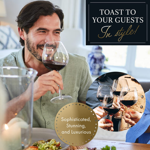 ELIXIR GLASSWARE lifestyle shot pairs with casual and formal meals.
