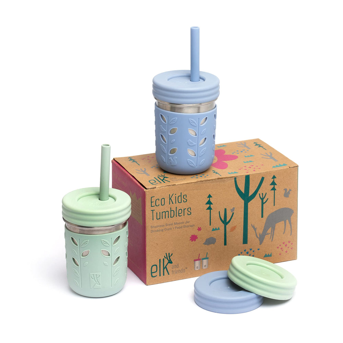 Elk and Friends 10oz kids cup with sleeve protection guards against bumps during everyday adventures.