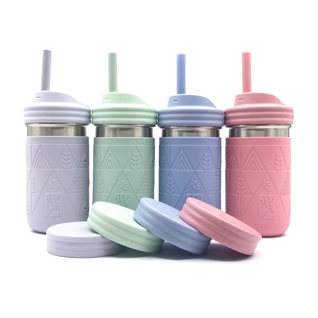 Elk and Friends 14oz kid cup with sleeve and lids for durable on the go sipping