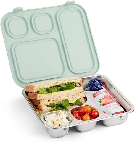 Elk and Friends bento box silicone lid keeps meals fresh and mess-free at lunchtime.