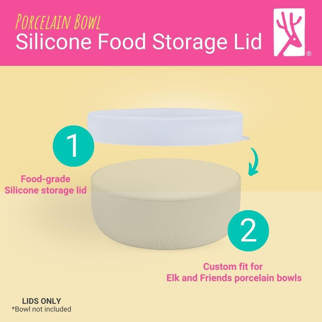 Elk and Friends lid snugly seals the bowl for fridge storage.