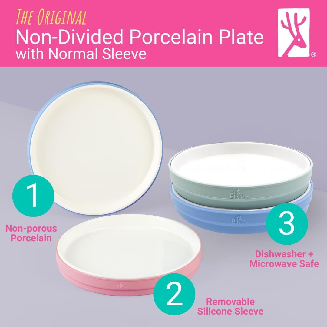 Elk and Friends non-slip plate base demonstrates stable dining for toddlers