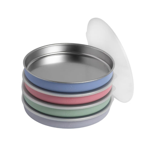 Elk and Friends plate with silicone sleeve offers a stable grip for mess-free meals.