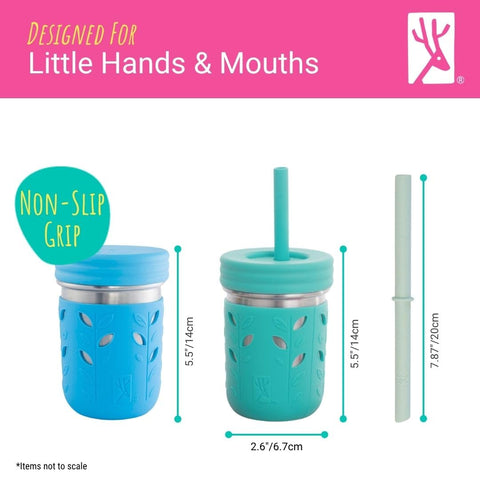 Elk and Friends silicone straw with stopper prevents straw loss.