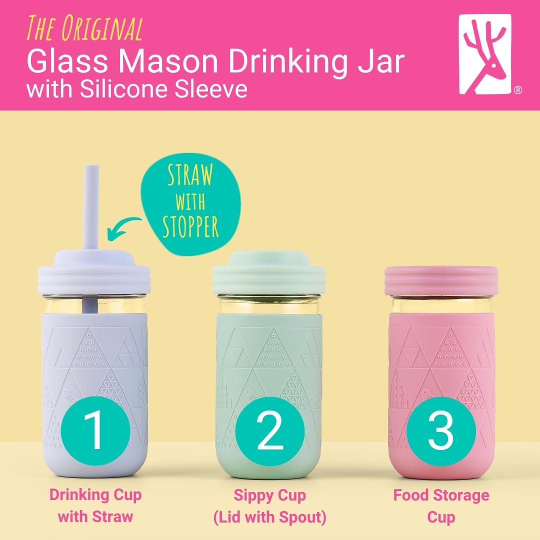 Elk and Friends silicone straw with stopper for smoothie sipping