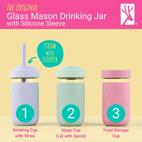 Elk and Friends silicone straw with stopper for smoothie sipping