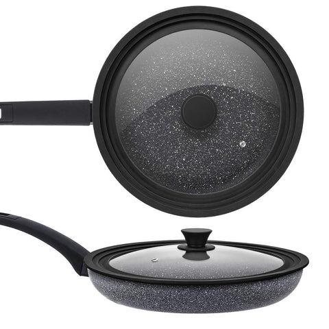 ELKKNOVE universal lid clear tempered glass for easy food watching.