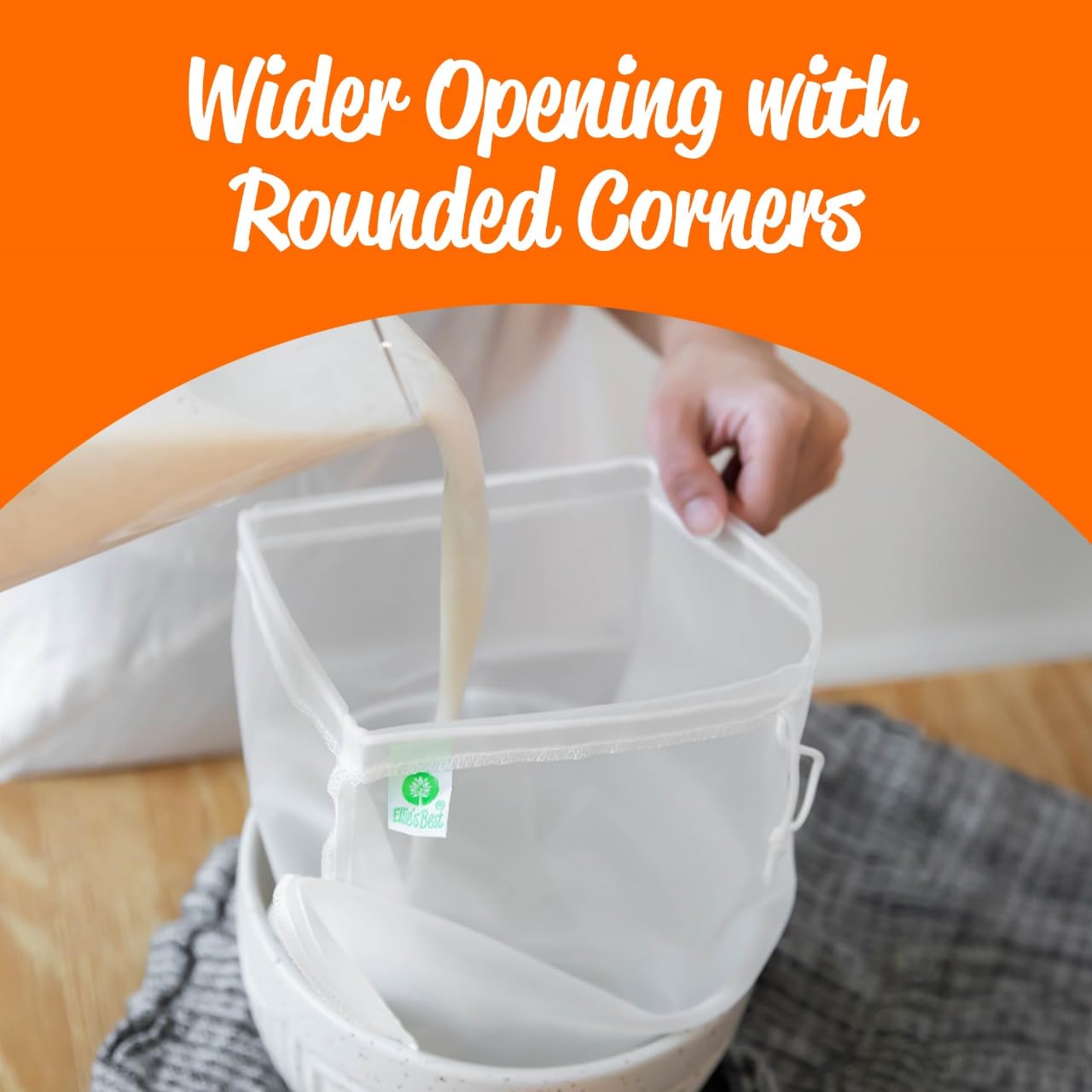 Versatile use for veggie juices and cold brew with Ellie's Best bag