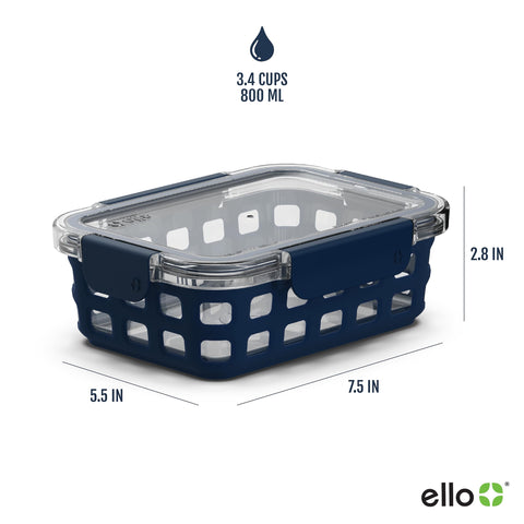 Ello Duraglass 6-piece set with lids for fresh meals