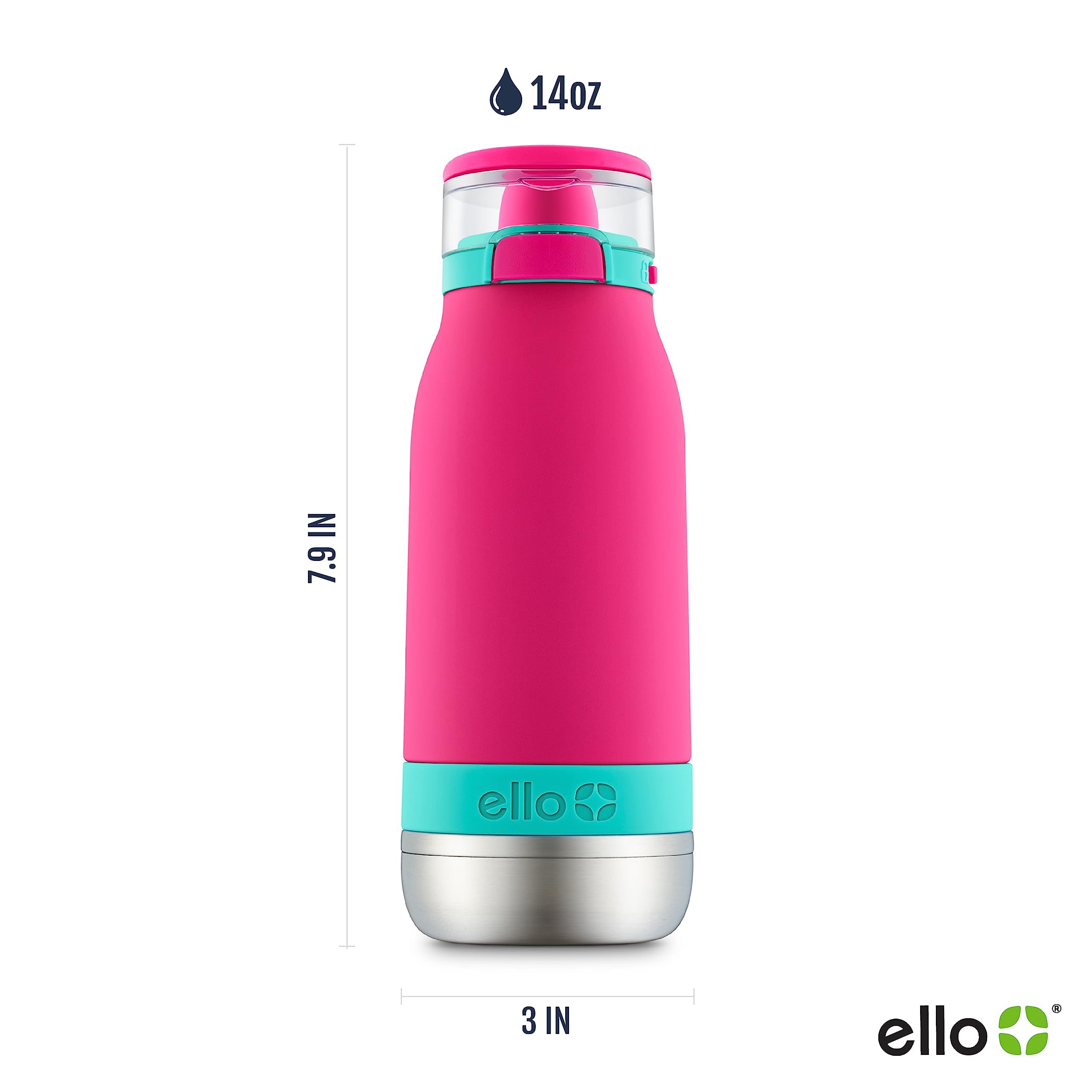 Ello Emma bottle fits car cup holders for on-the-go use