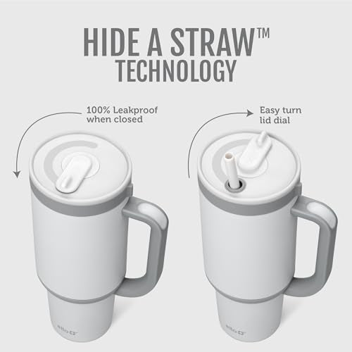 Ello Oasis retracting straw demonstrates leakproof design during travel.