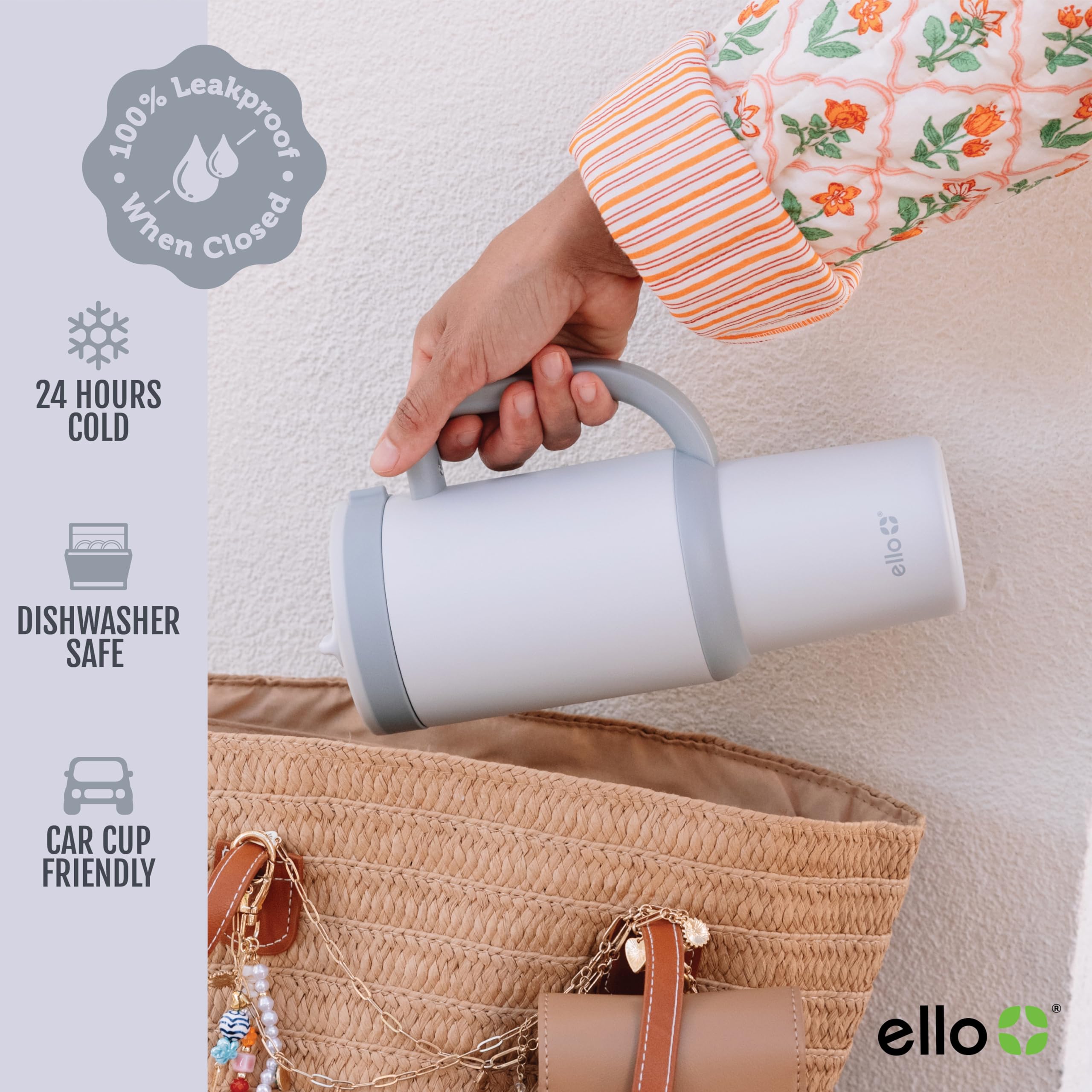 Ello Oasis fits most cup holders for easy commuting.