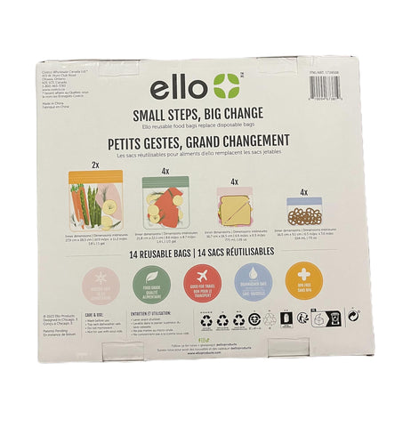 Ello half-gallon produce bag demonstrates durable, easy-to-clean design for daily use.