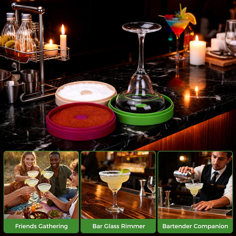 ellrkr Margarita Salt Rimmer sugar dish showcases versatile garnish options for creative cocktails.
