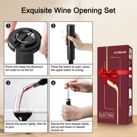 ELMWAY premium wine aerator pourer enhances aroma and flavor