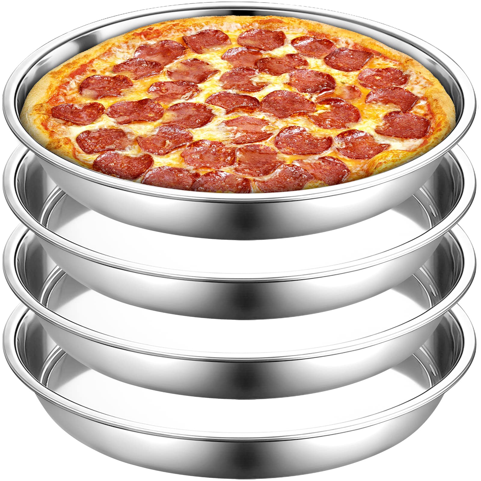 Elsjoy 4-pack 13-inch deep-pizza-pan: even heat for consistent crusts.