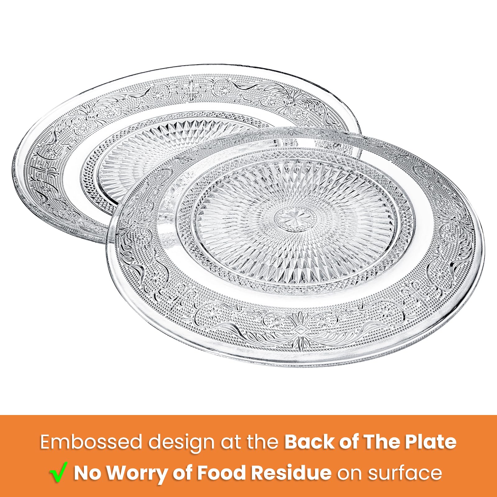 Elsjoy clear glass dining plate set for elegant serving and everyday meals.
