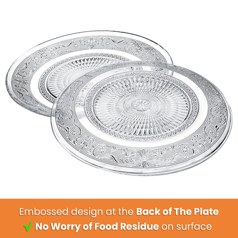 Elsjoy clear glass dining plate set for elegant serving and everyday meals.