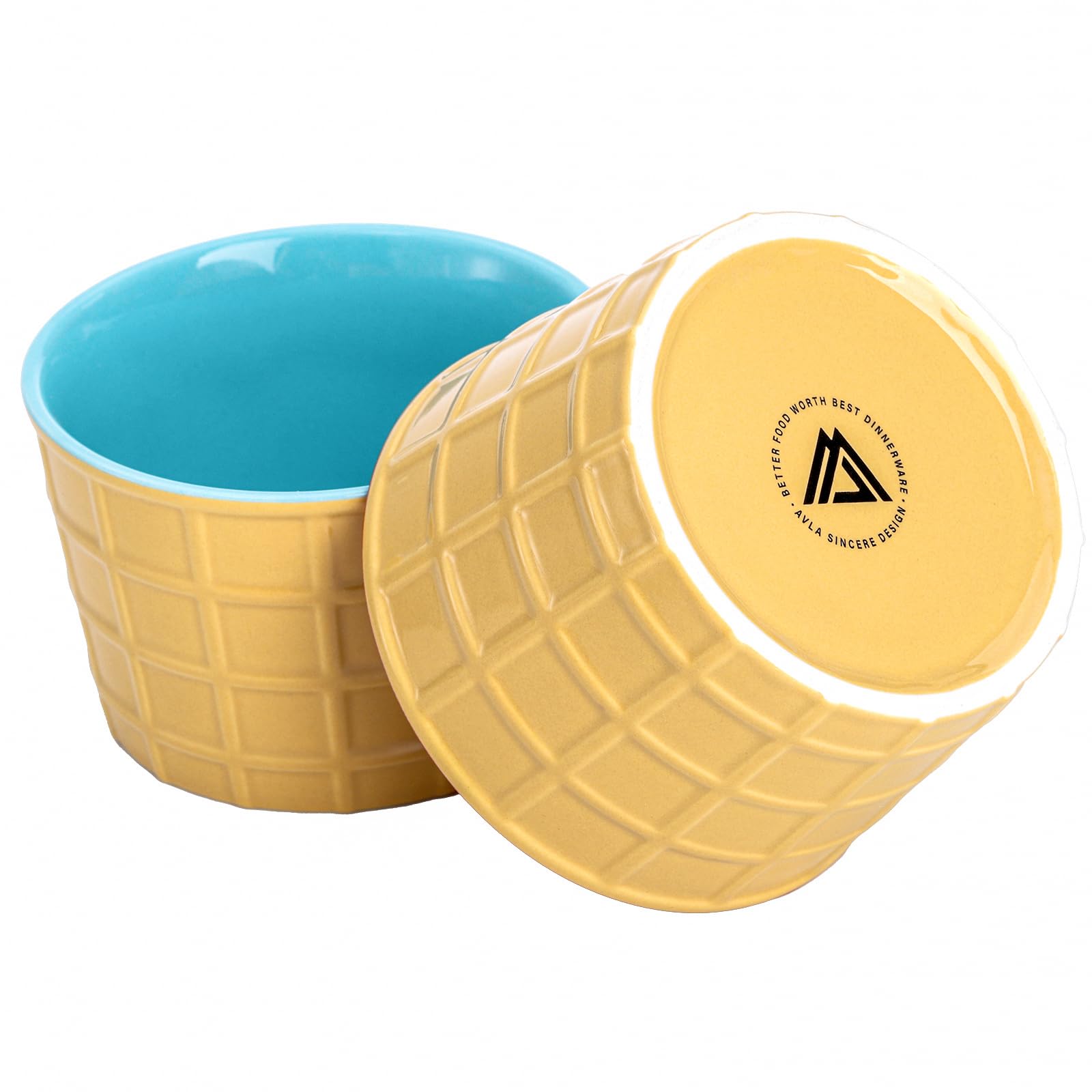 Elsjoy blue ceramic ice cream cup highlighting cool tones for yogurt