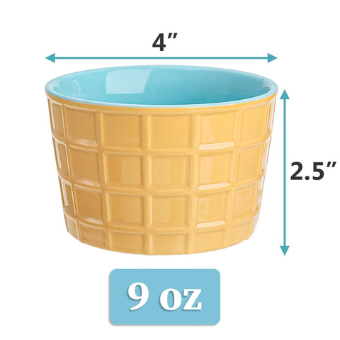 Elsjoy orange ceramic ice cream cup ready for toppings and scoops