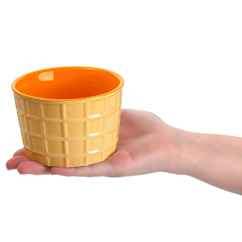 Elsjoy yellow ceramic ice cream cup brightening dessert tables