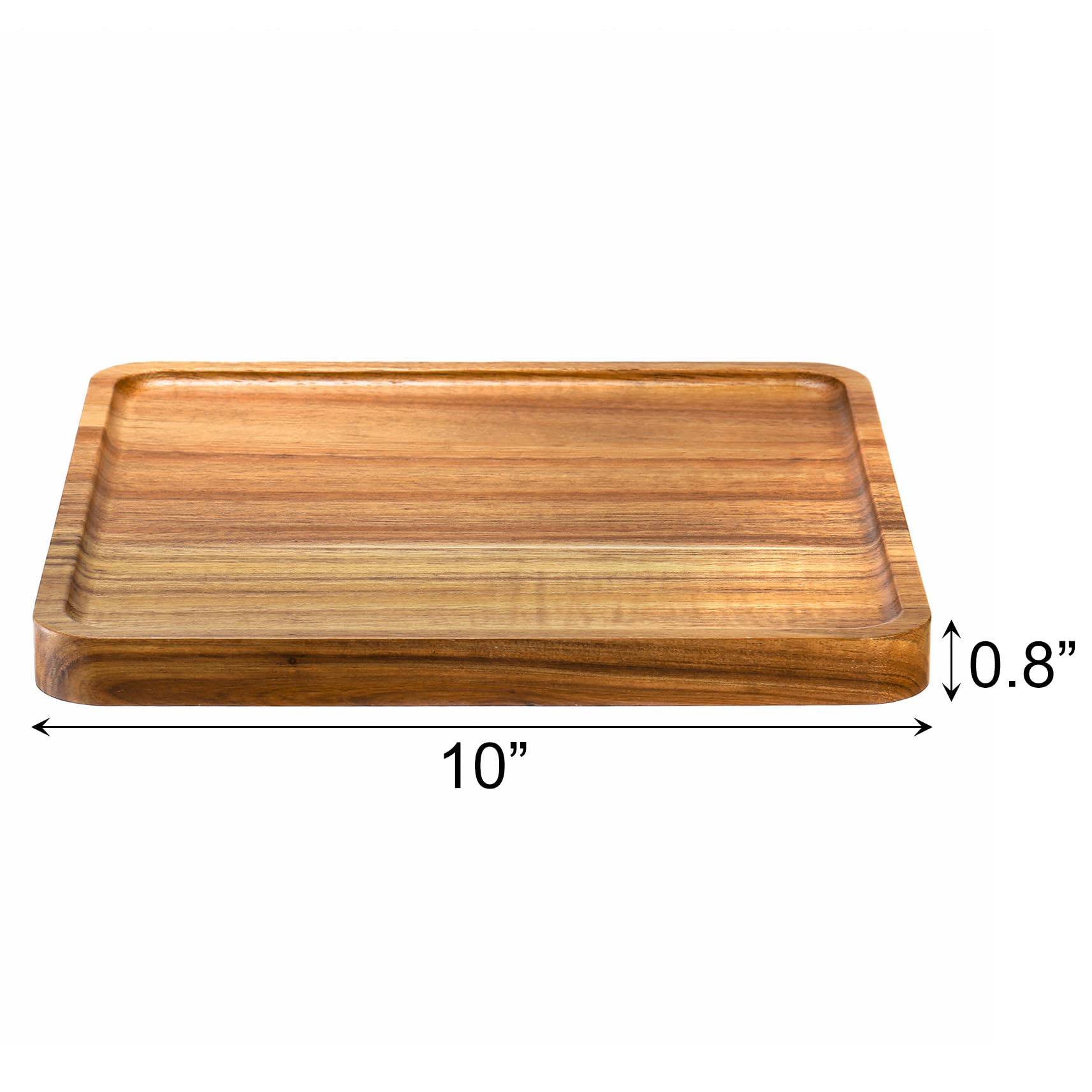 Elsjoy square acacia wood tray highlights rich grain for rustic table setups.