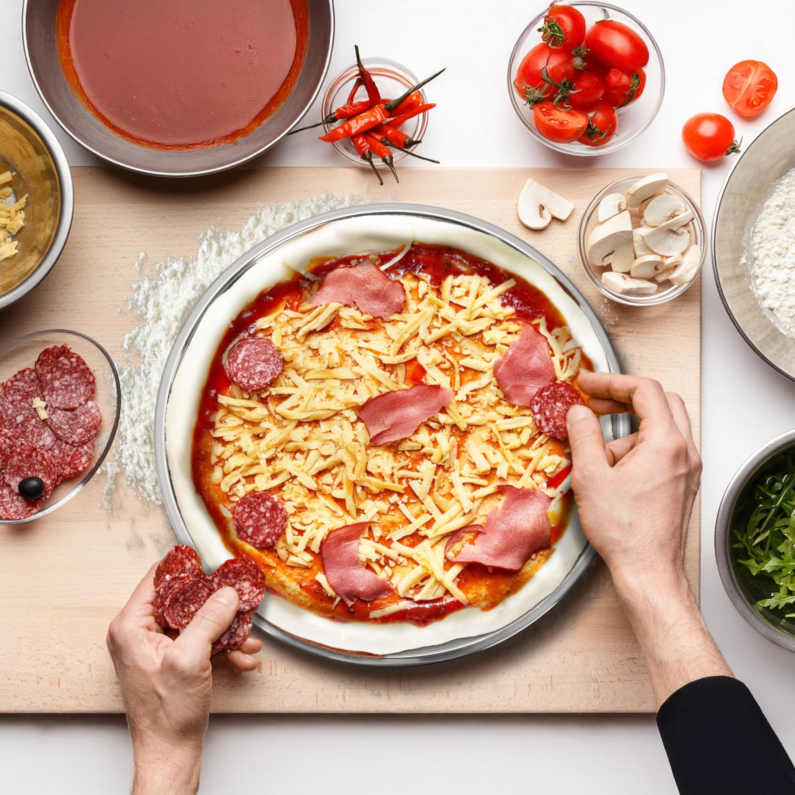 Elsjoy stackable-pizza-pans-storage: compact storage in tight kitchens.